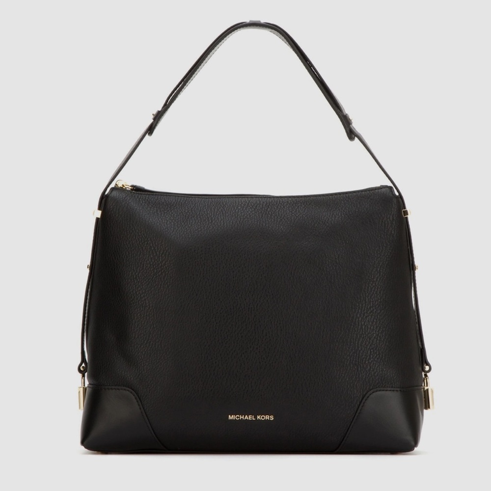 NWT Michael Kors Crosby Large Leather Shoulder Bag - Black